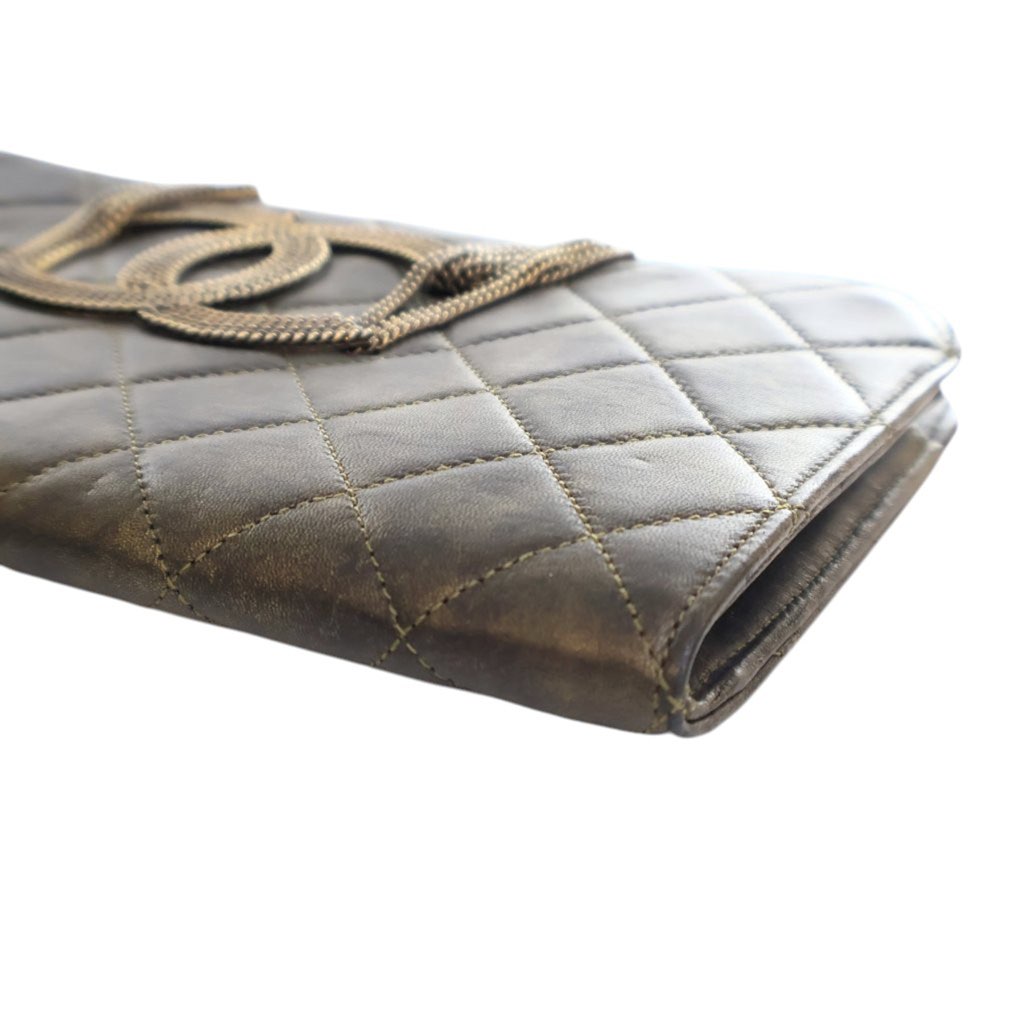 Chanel Metallic Lambskin CC Chain Fringe Clutch - Image 13