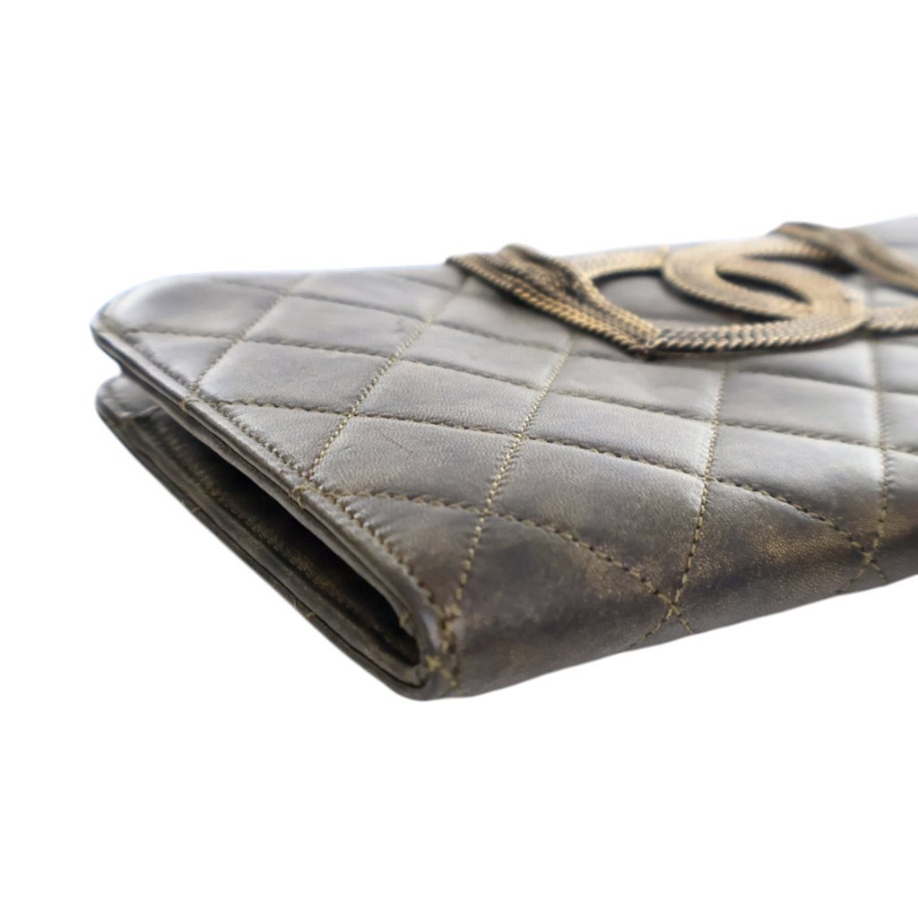 Chanel Metallic Lambskin CC Chain Fringe Clutch - Image 11