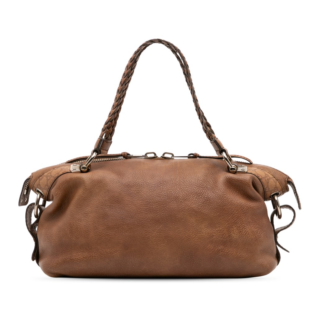 Gucci Medium Leather Bamboo Bar Tote