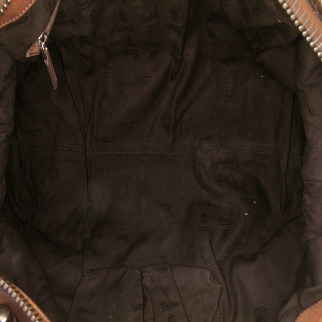 Gucci Medium Leather Bamboo Bar Tote - 4