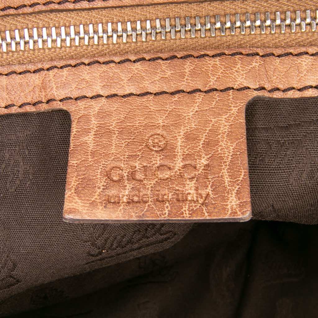 Gucci Medium Leather Bamboo Bar Tote - 5