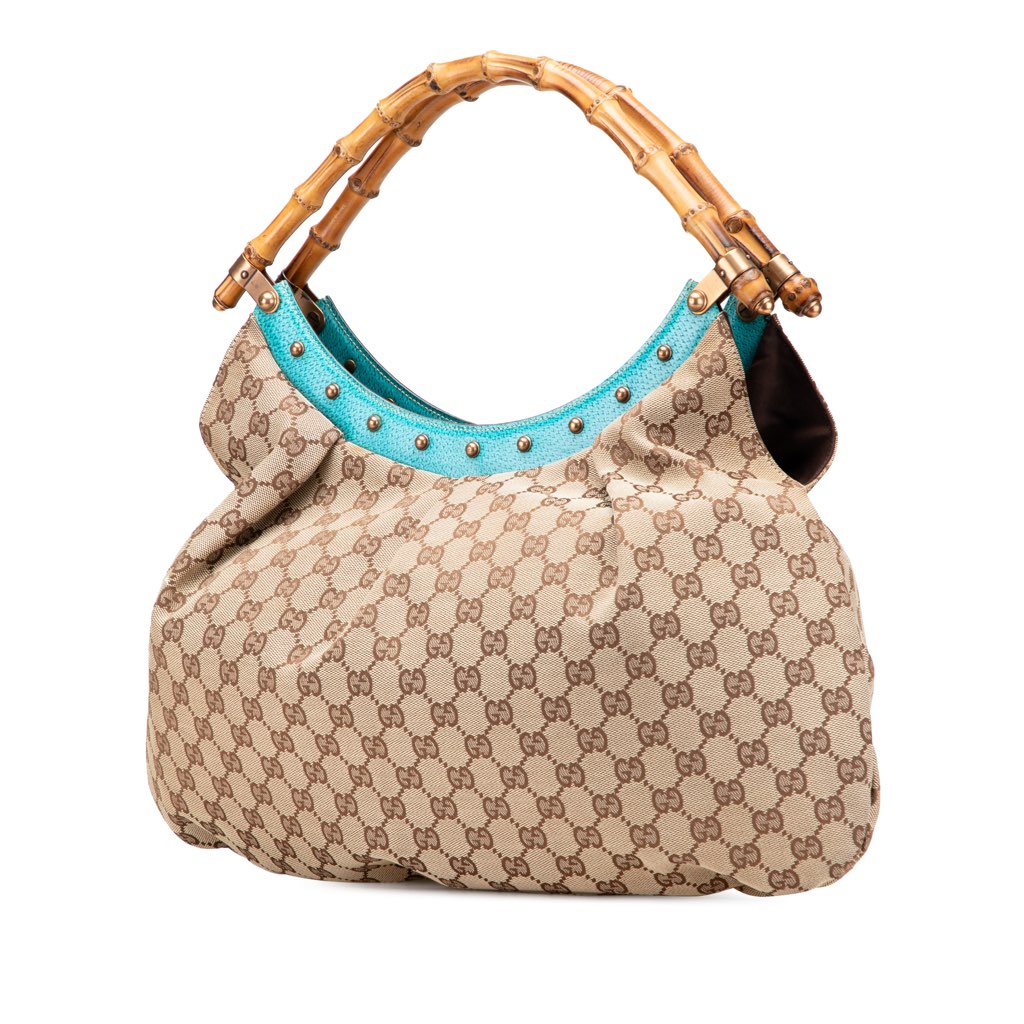 Gucci GG Canvas Bamboo Studded Hobo - Back view