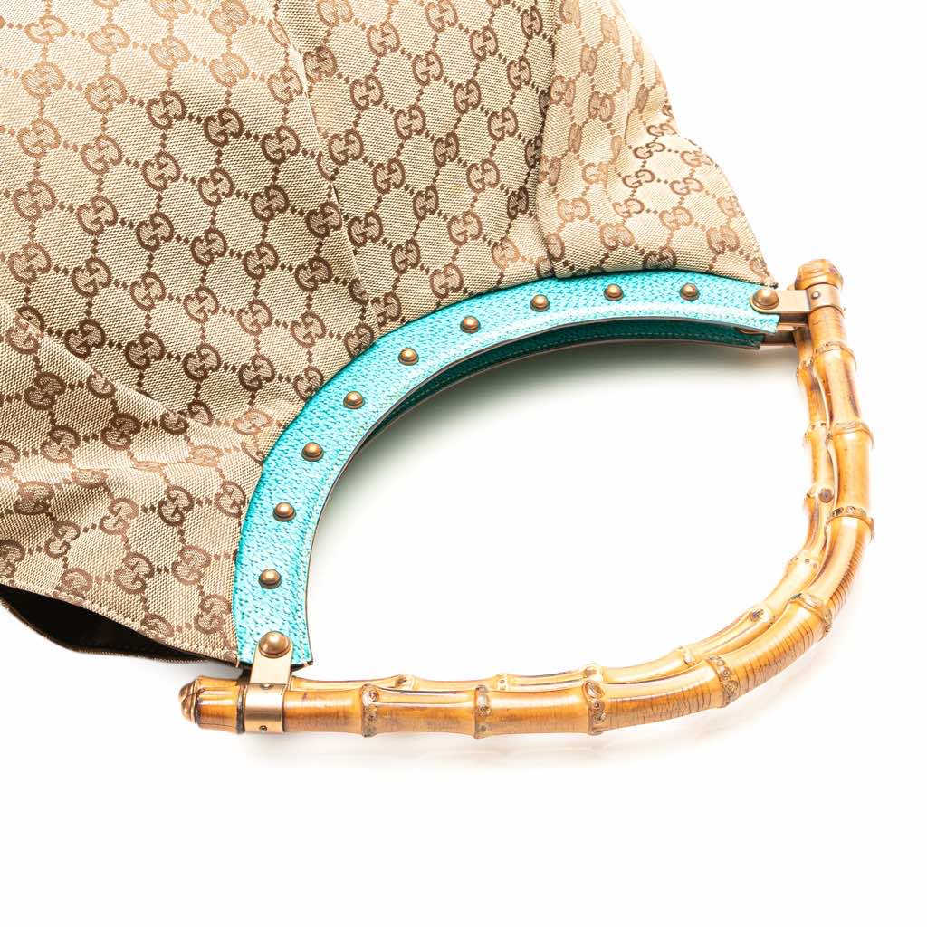 Gucci GG Canvas Bamboo Studded Hobo - Image 12