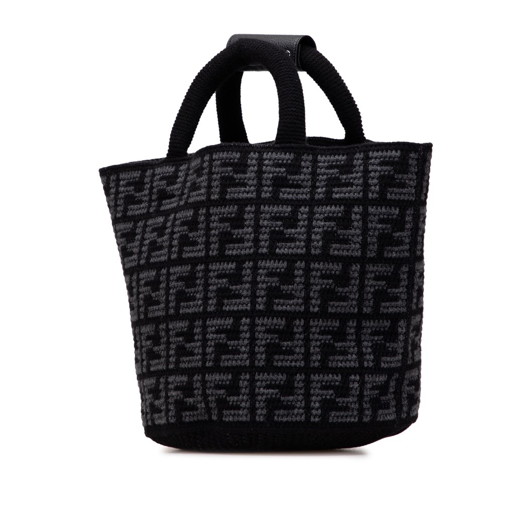 Fendi Large Zucca Cashmere Shopper Tote - Back view