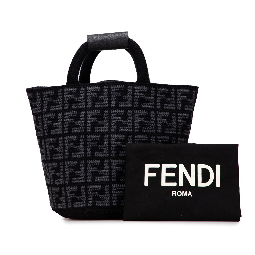 Fendi Large Zucca Cashmere Shopper Tote - Image 13