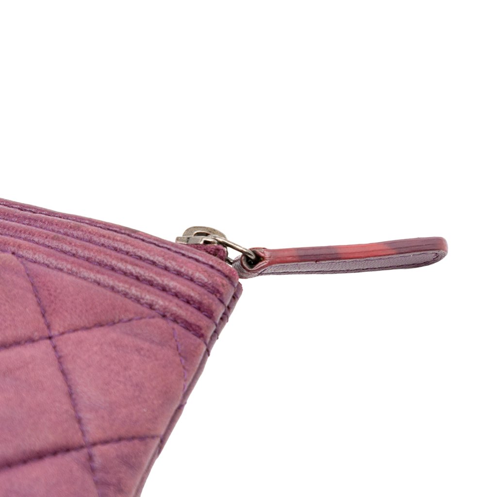 Chanel Medium Quilted Lambskin Boy O Case Clutch - Image 12