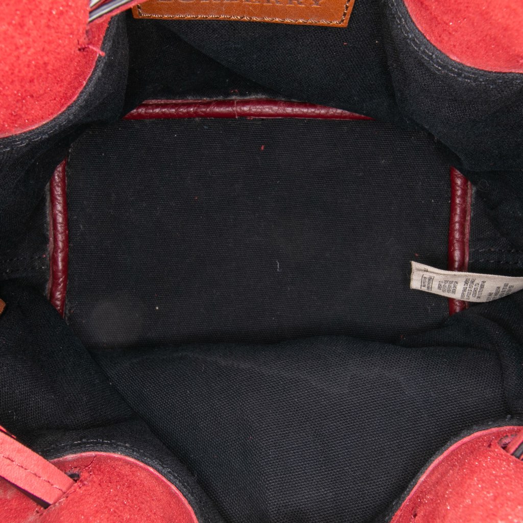 Burberry Small Mega Check Canvas and Suede Fringe Belgrove Bucket Bag - 4