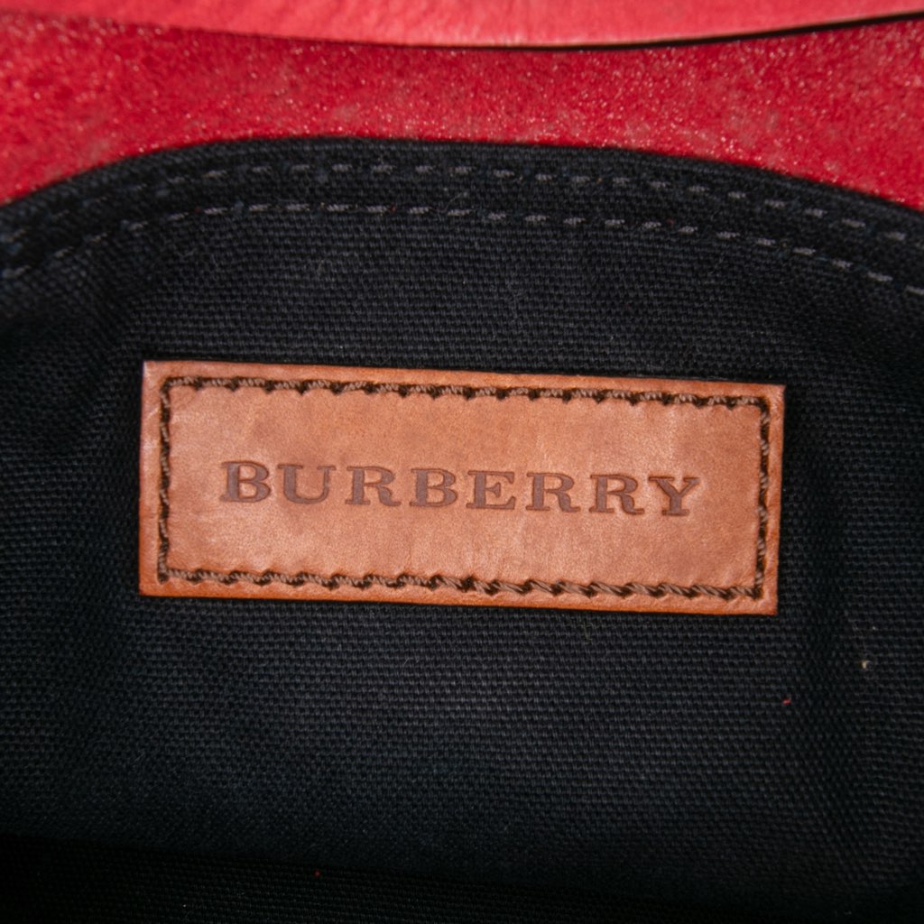 Burberry Small Mega Check Canvas and Suede Fringe Belgrove Bucket Bag - Side view