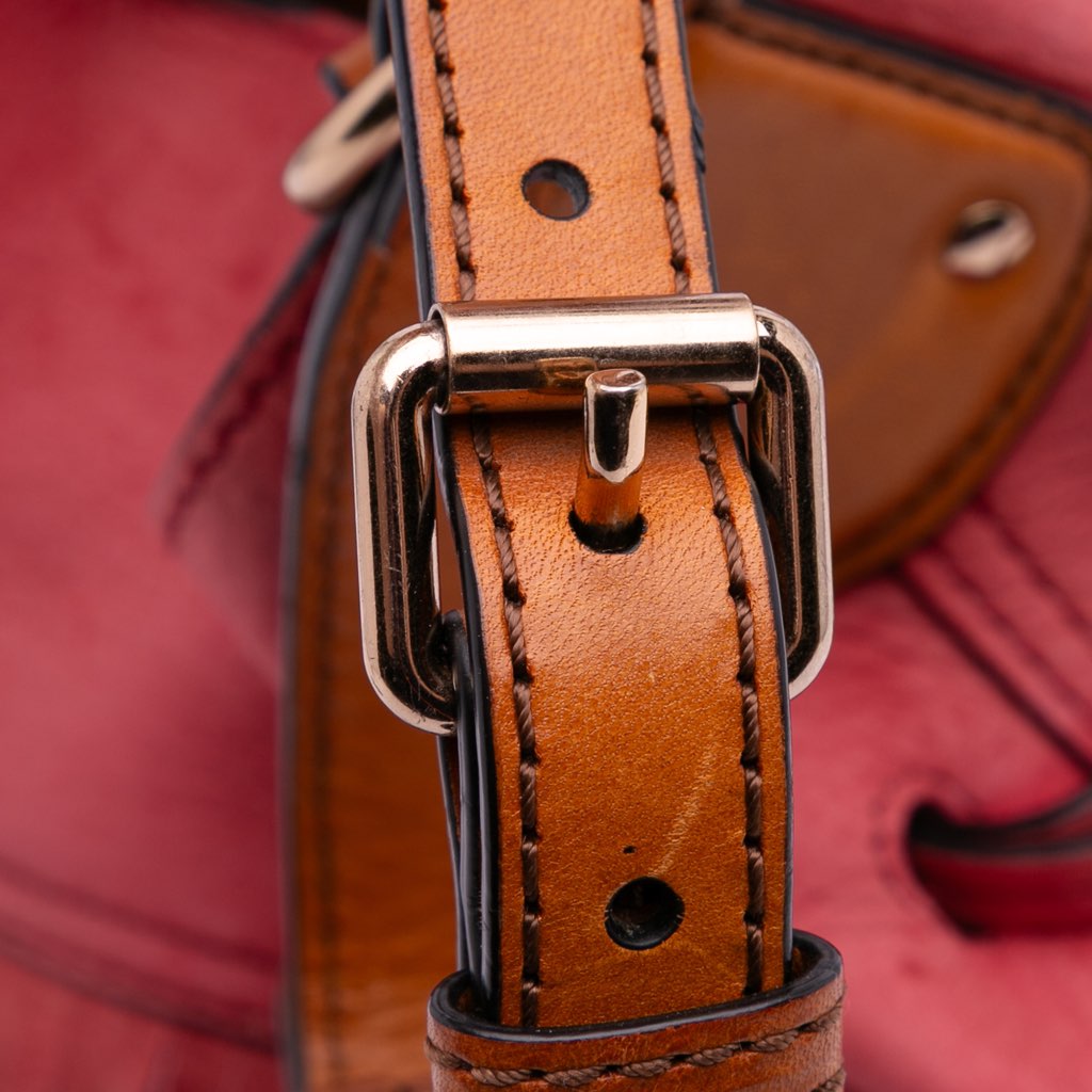 Burberry Small Mega Check Canvas and Suede Fringe Belgrove Bucket Bag - Detail 2