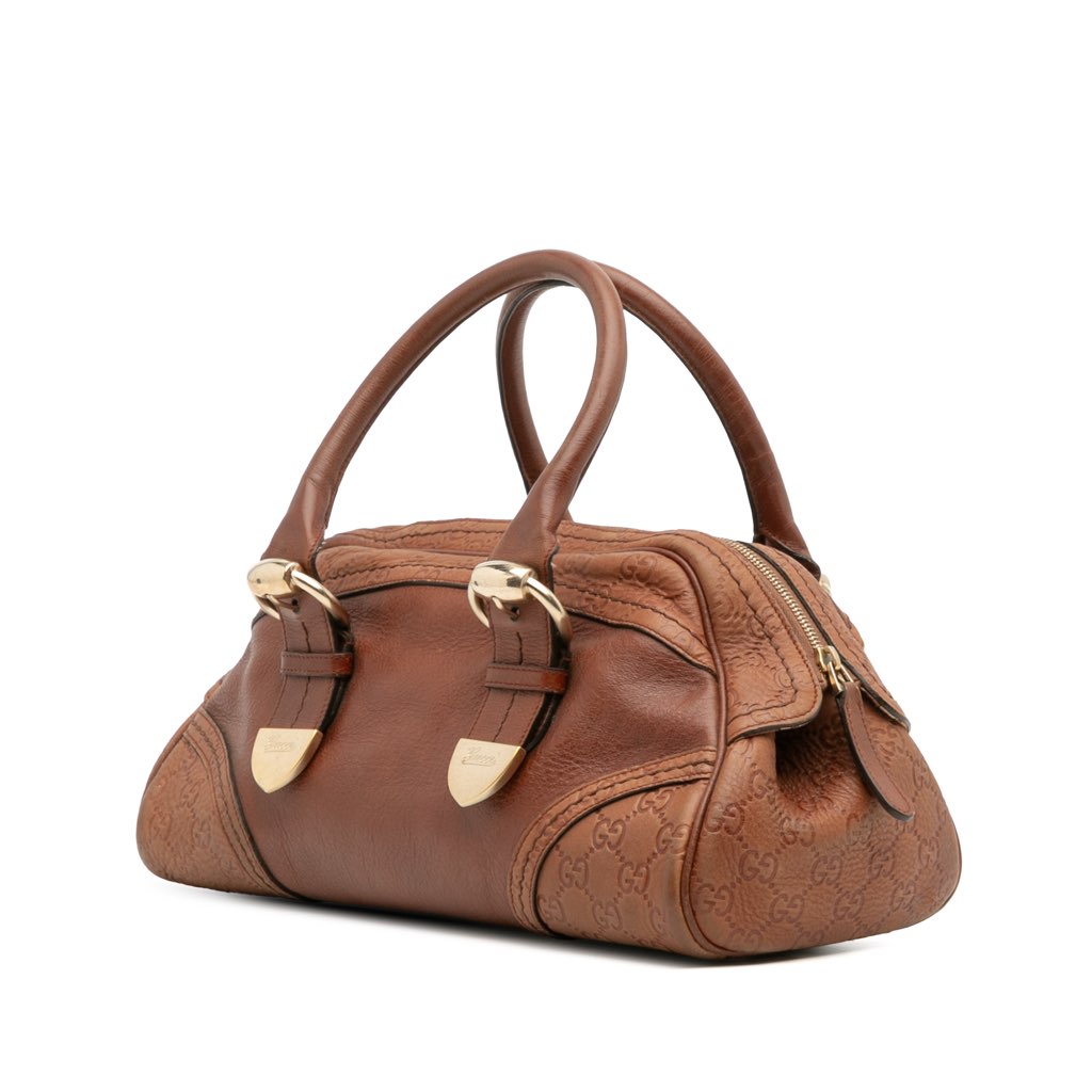 Gucci Guccissima Trimmed Leather Signoria Handbag - 2