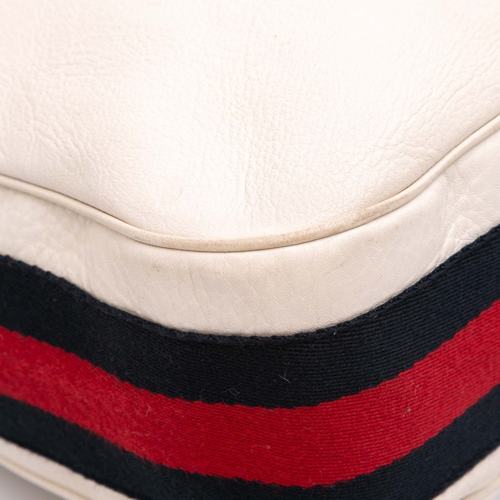 Gucci Medium Pebbled Calfskin Web Heritage Shoulder Bag - Detail 2