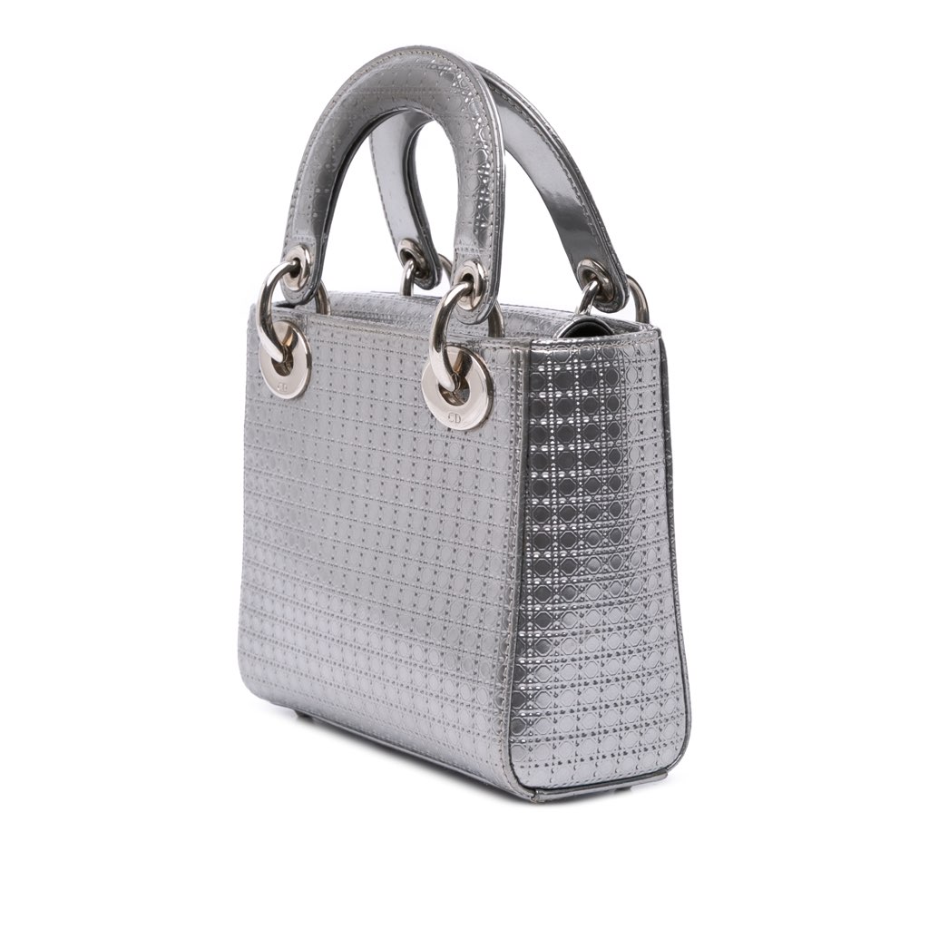Dior Mini Metallic Patent Microcannage Lady Dior - 2