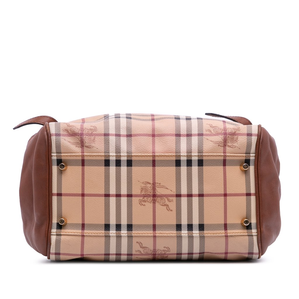Burberry Small Leather Trimmed Haymarket Check Coated Canvas Canterbury Tote - 3