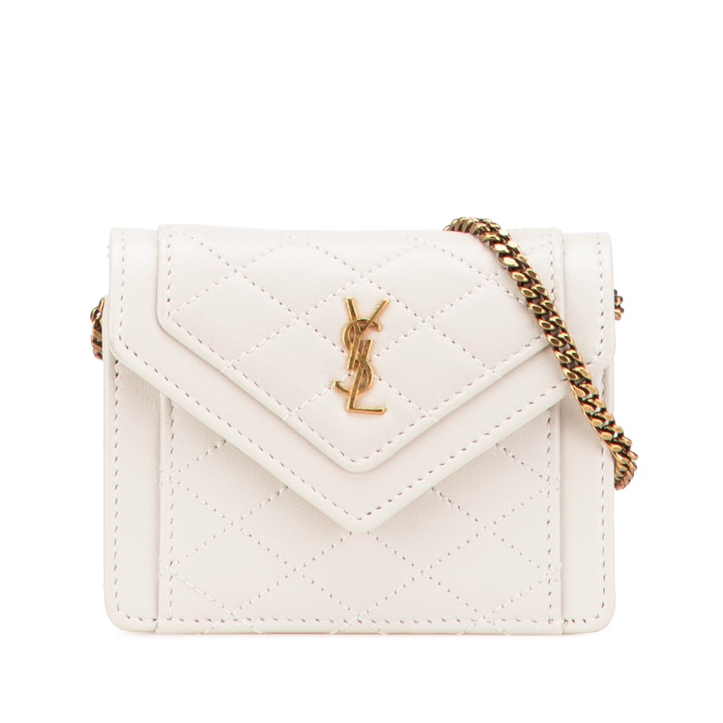 Saint Laurent Micro Quilted Lambskin Monogram Gaby Crossbody