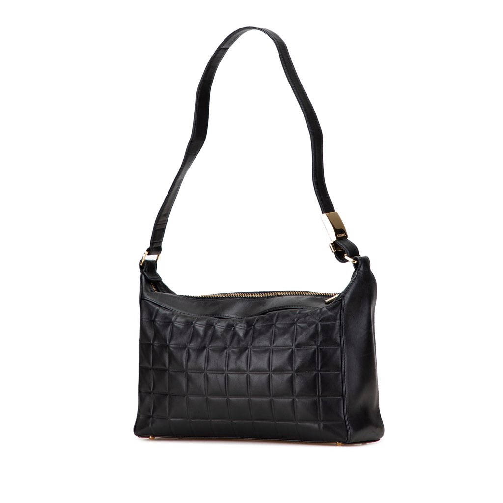 Chanel Medium Lambskin Chocolate Bar Shoulder Bag - Back view