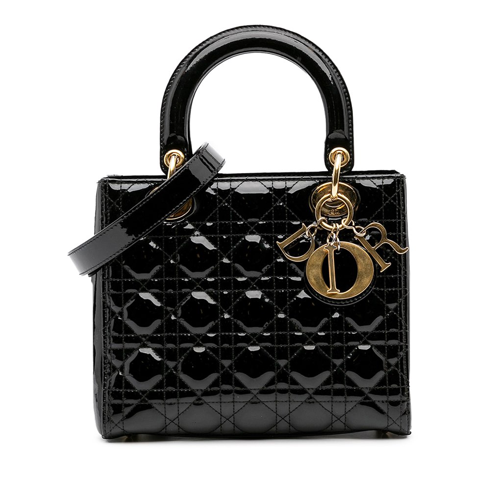 Dior Medium Patent Cannage Lady Dior
