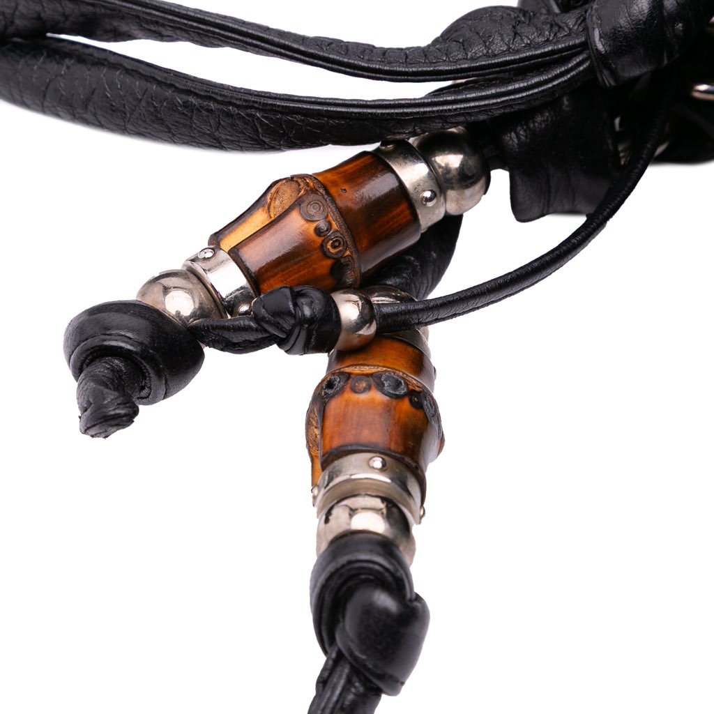 Gucci Large Pebbled Calfskin Bamboo Jungle Convertible Tote - Image 13