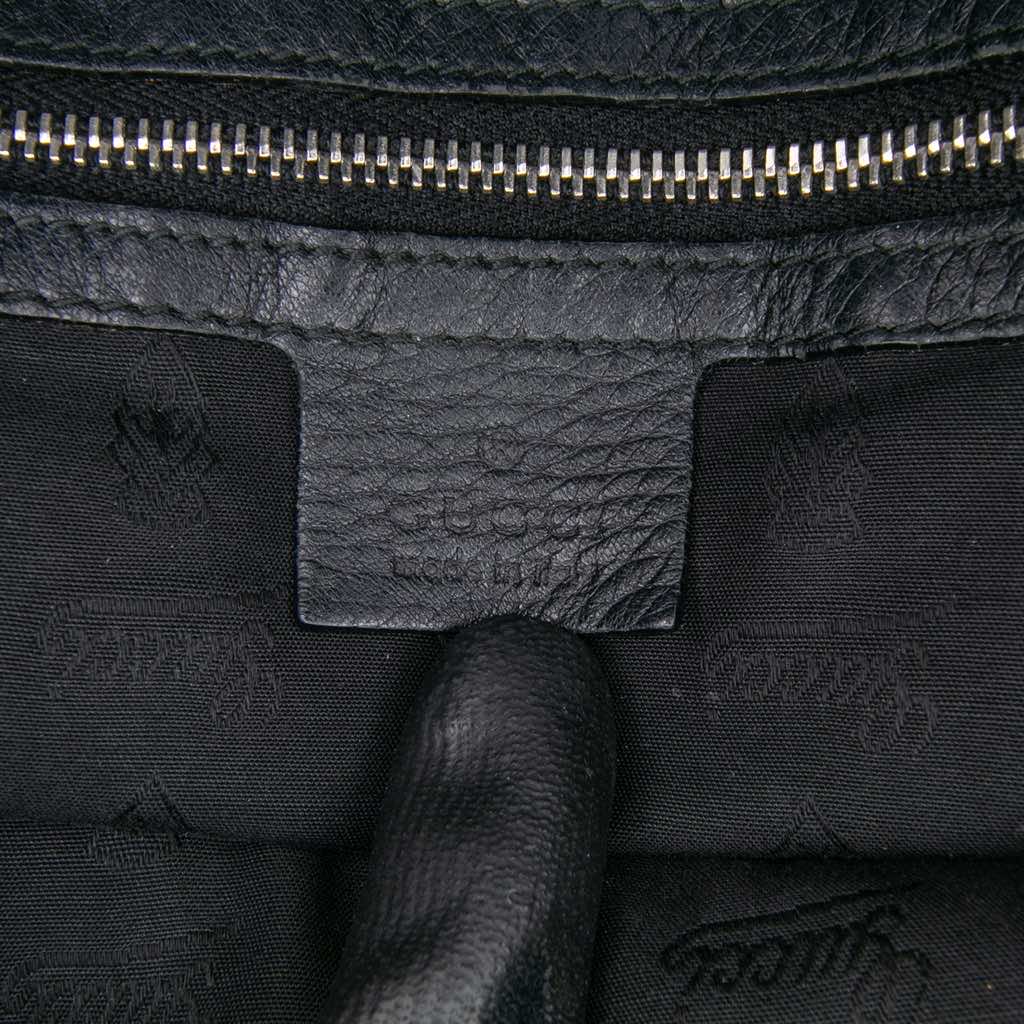 Gucci Large Pebbled Calfskin Bamboo Jungle Convertible Tote - Side view