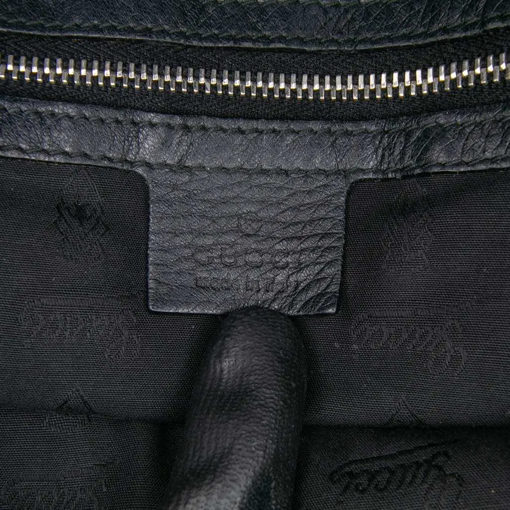 Gucci Large Pebbled Calfskin Bamboo Jungle Convertible Tote Black Leather Good - Box View