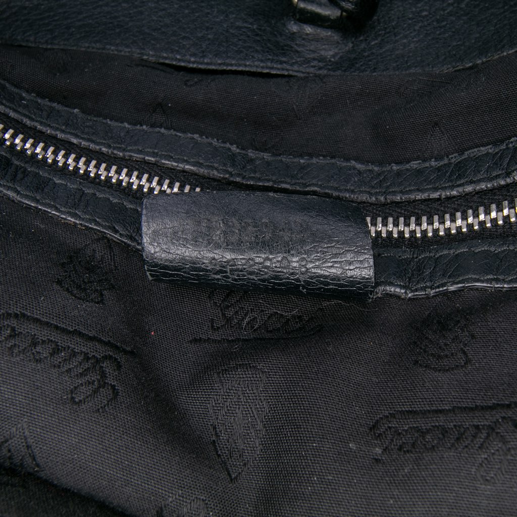 Gucci Large Pebbled Calfskin Bamboo Jungle Convertible Tote - Detail 1
