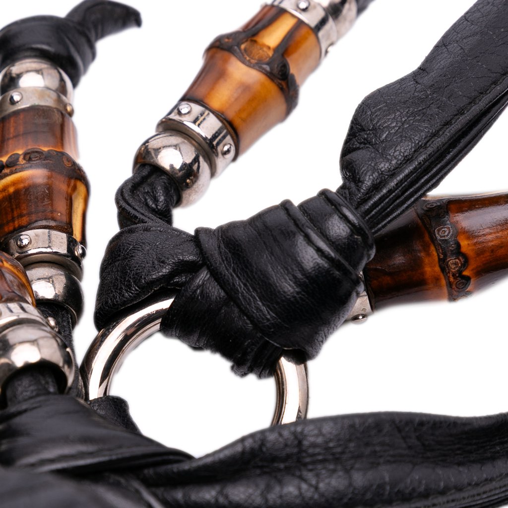 Gucci Large Pebbled Calfskin Bamboo Jungle Convertible Tote - Image 10