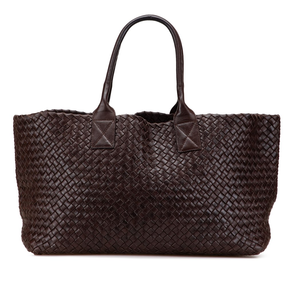 Bottega Veneta Medium Lambskin Intreccio Cabat Tote