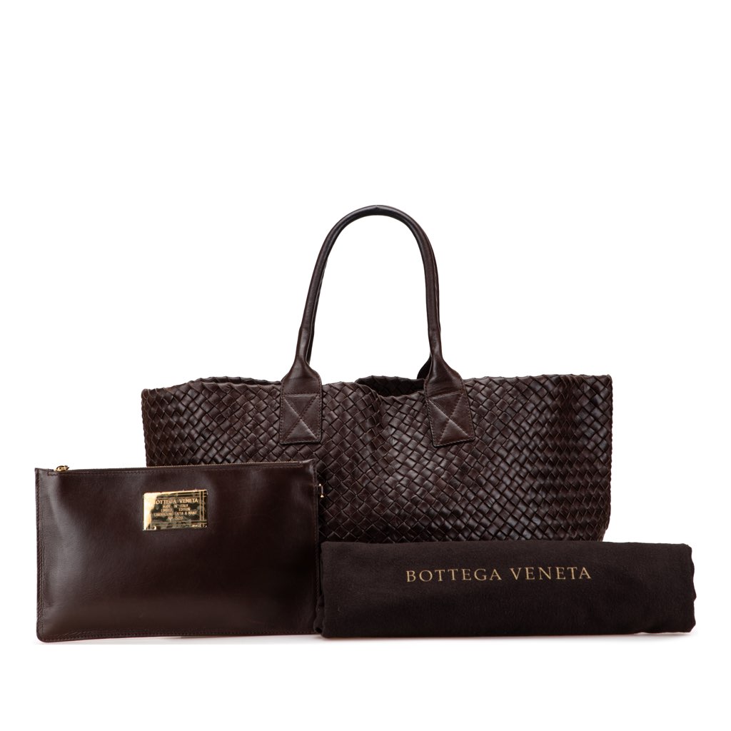 Bottega Veneta Medium Lambskin Intreccio Cabat Tote - Image 13