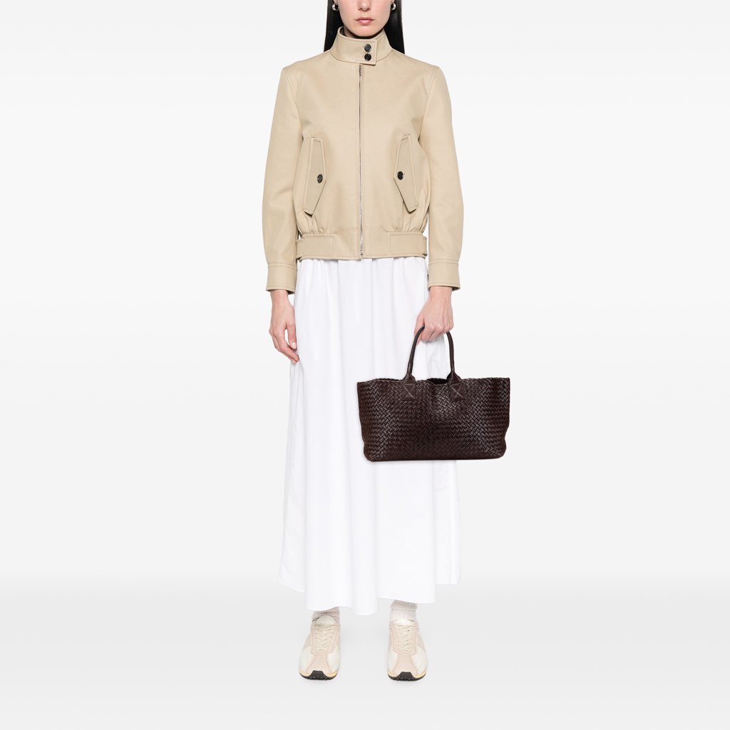 Bottega Veneta Medium Lambskin Intreccio Cabat Tote - Image 12