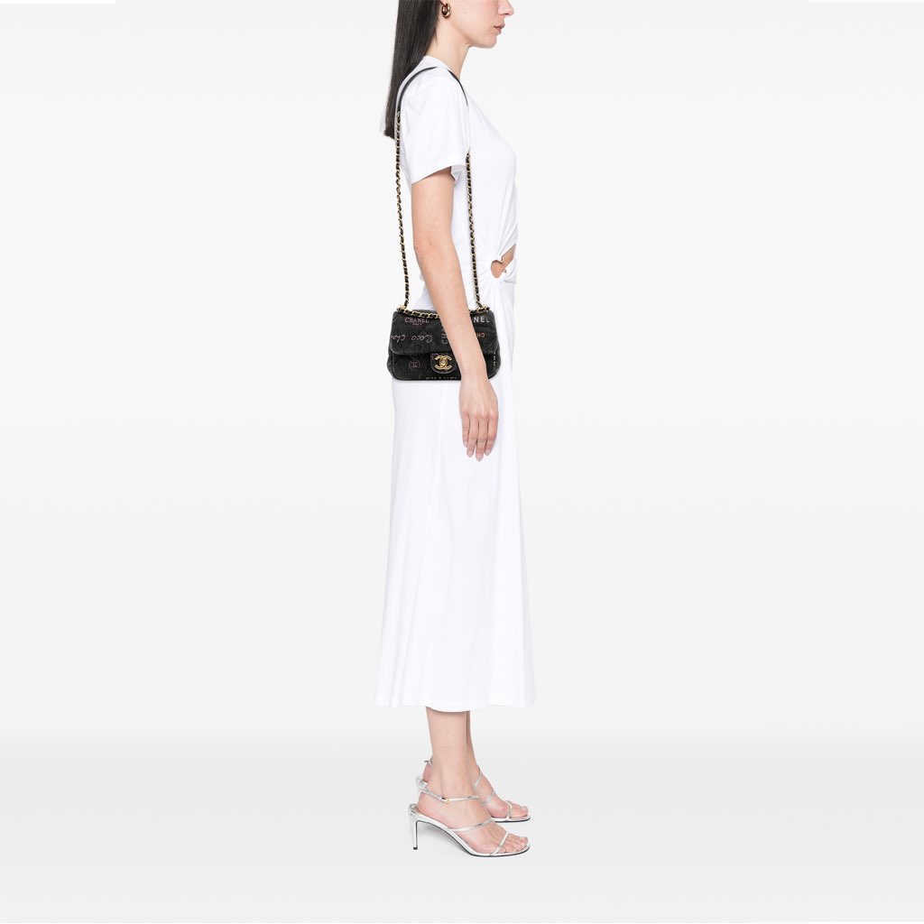 Chanel Mini Rectangular Quilted Denim Mood Flap - Image 15