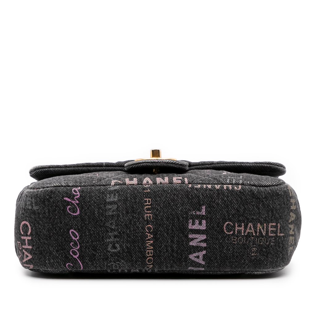 Chanel Mini Rectangular Quilted Denim Mood Flap - Image 6
