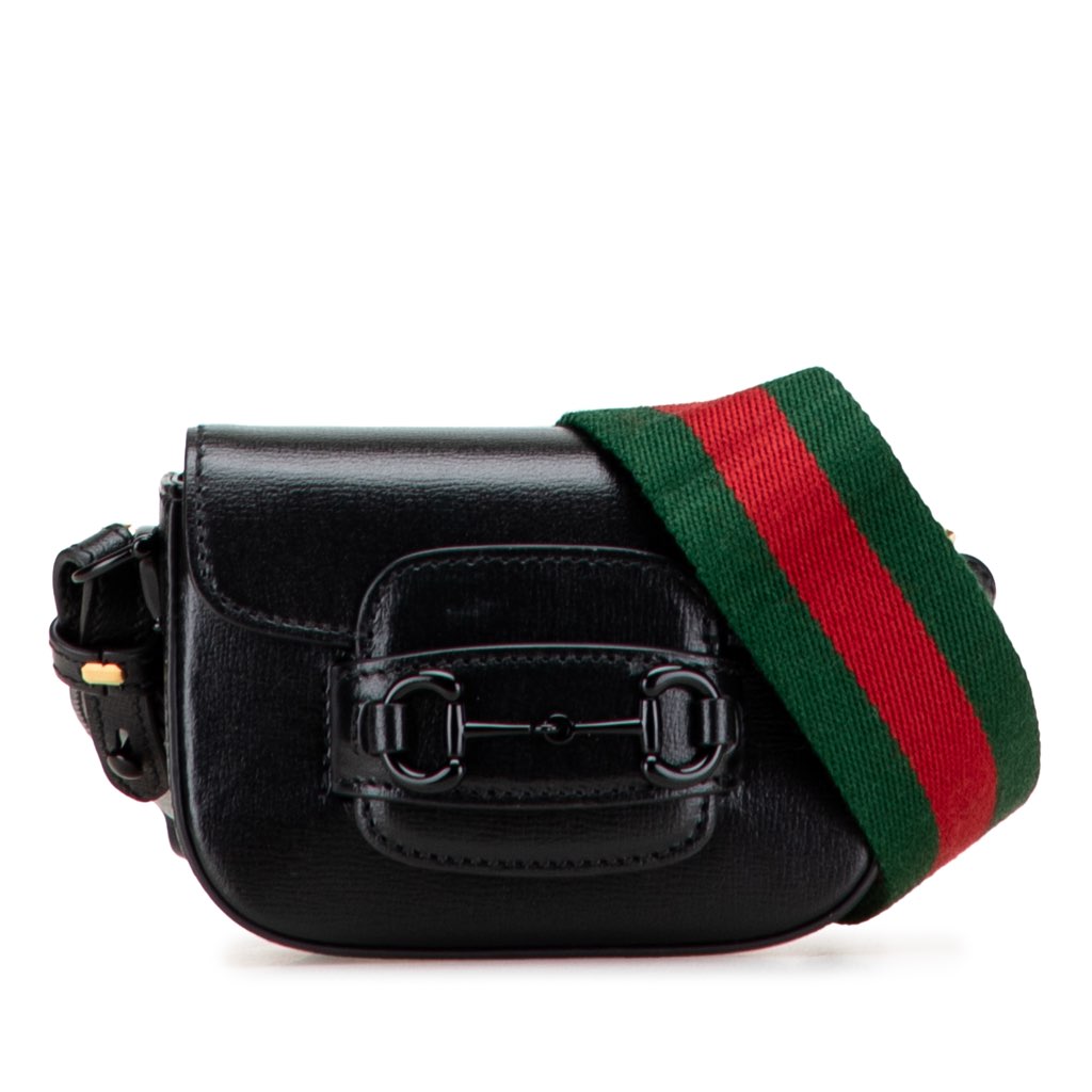 Gucci Mini Leather Horsebit 1955 Web Satchel