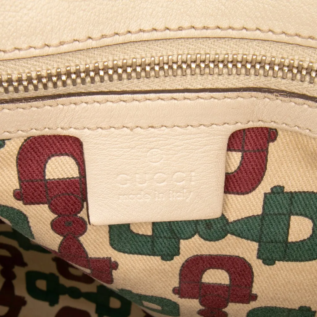 Gucci Guccissima Braided Peggy Tote White Leather Fair - Box View