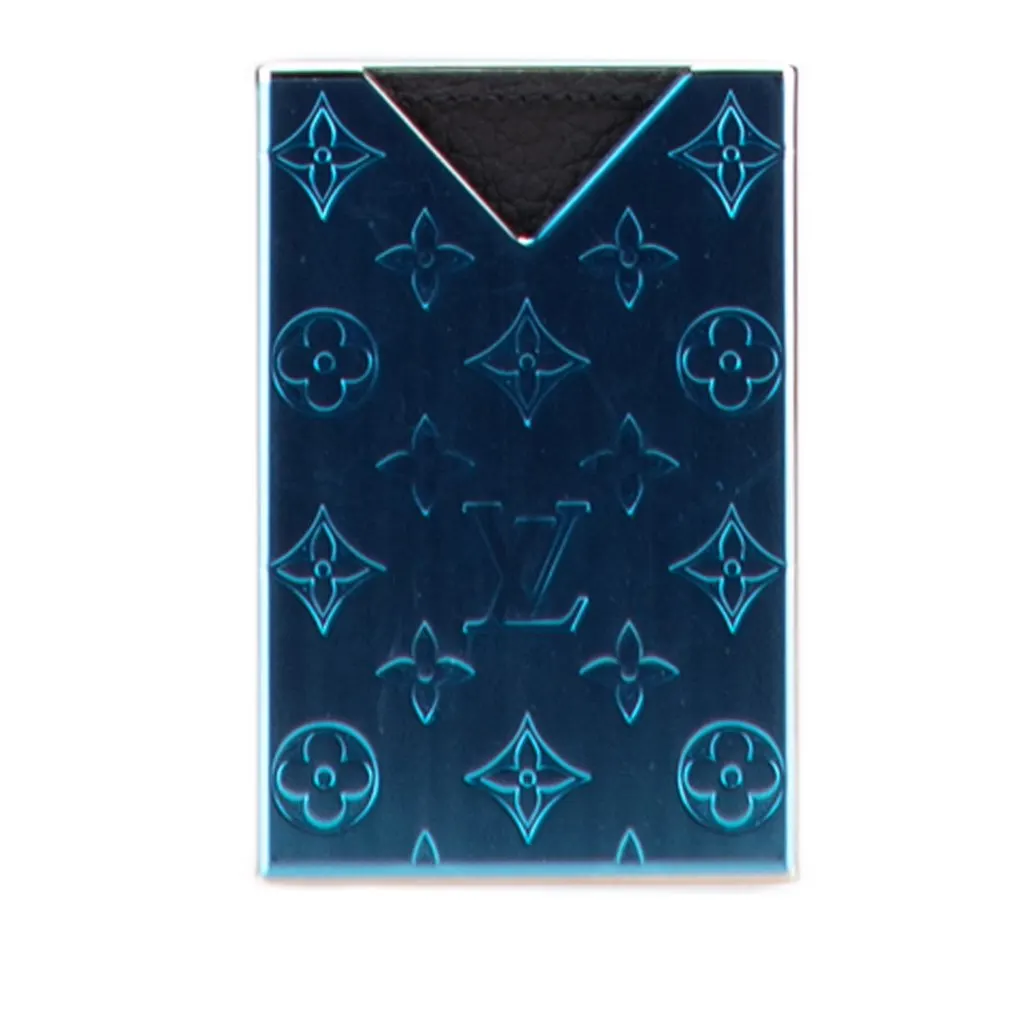 Louis Vuitton Metal Taurillon Monogram Card Holder Silver Metal Very good - Front View