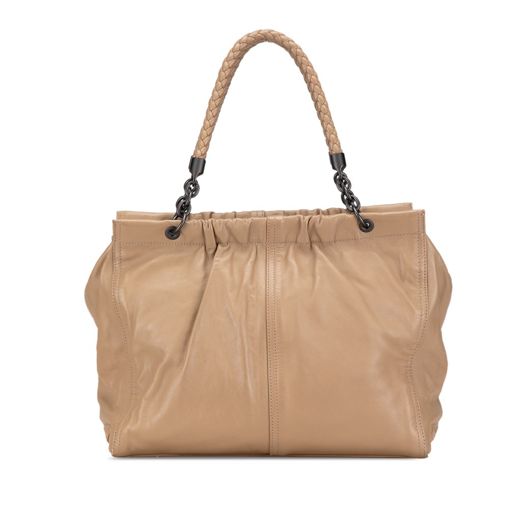 Bottega Veneta Intrecciato Trimmed Calfskin Handbag