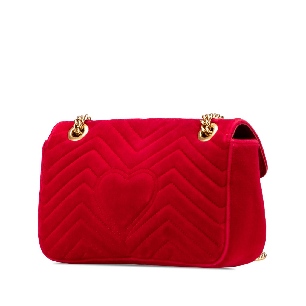 Gucci Small GG Marmont Matelasse Velvet Flap Crossbody - 2