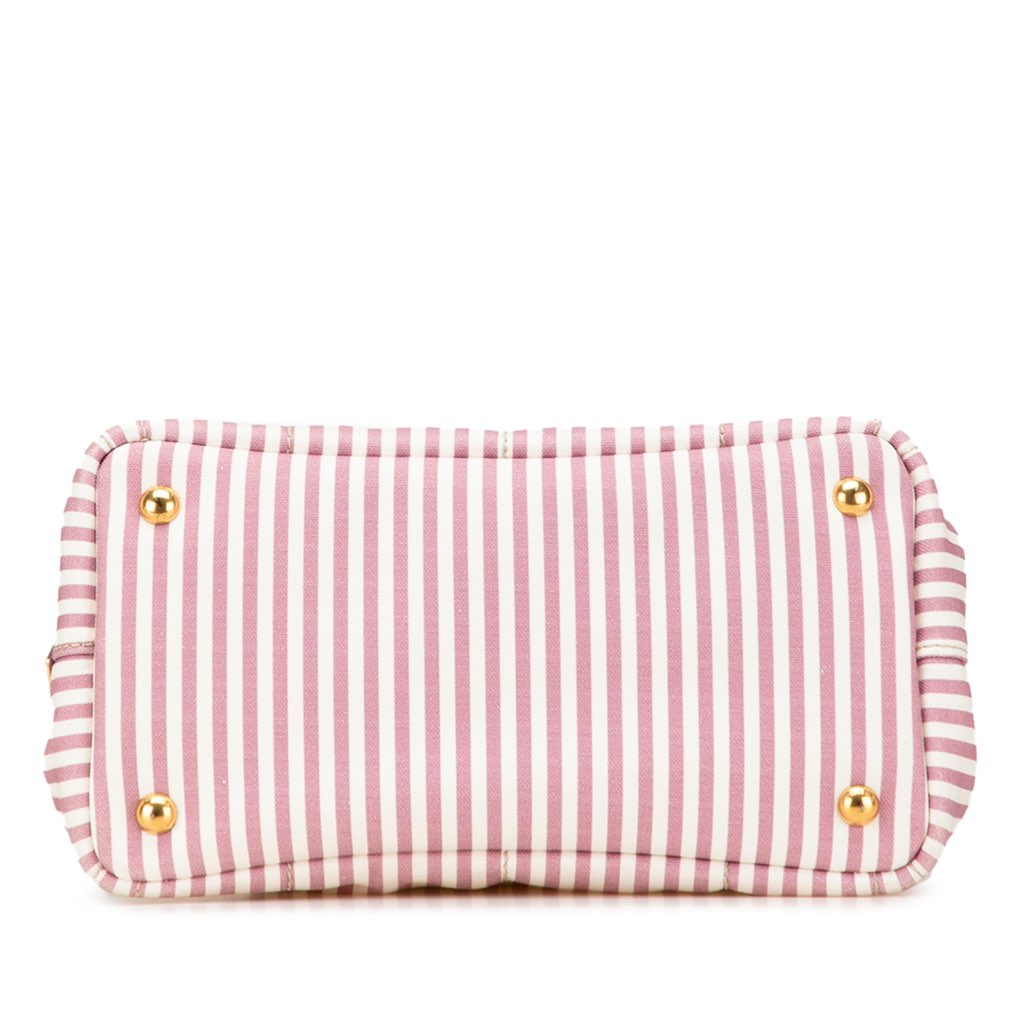 Prada Small Canvas Canapa Logo Stripes Satchel - 3