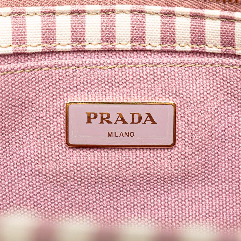 Prada Small Canvas Canapa Logo Stripes Satchel - 5