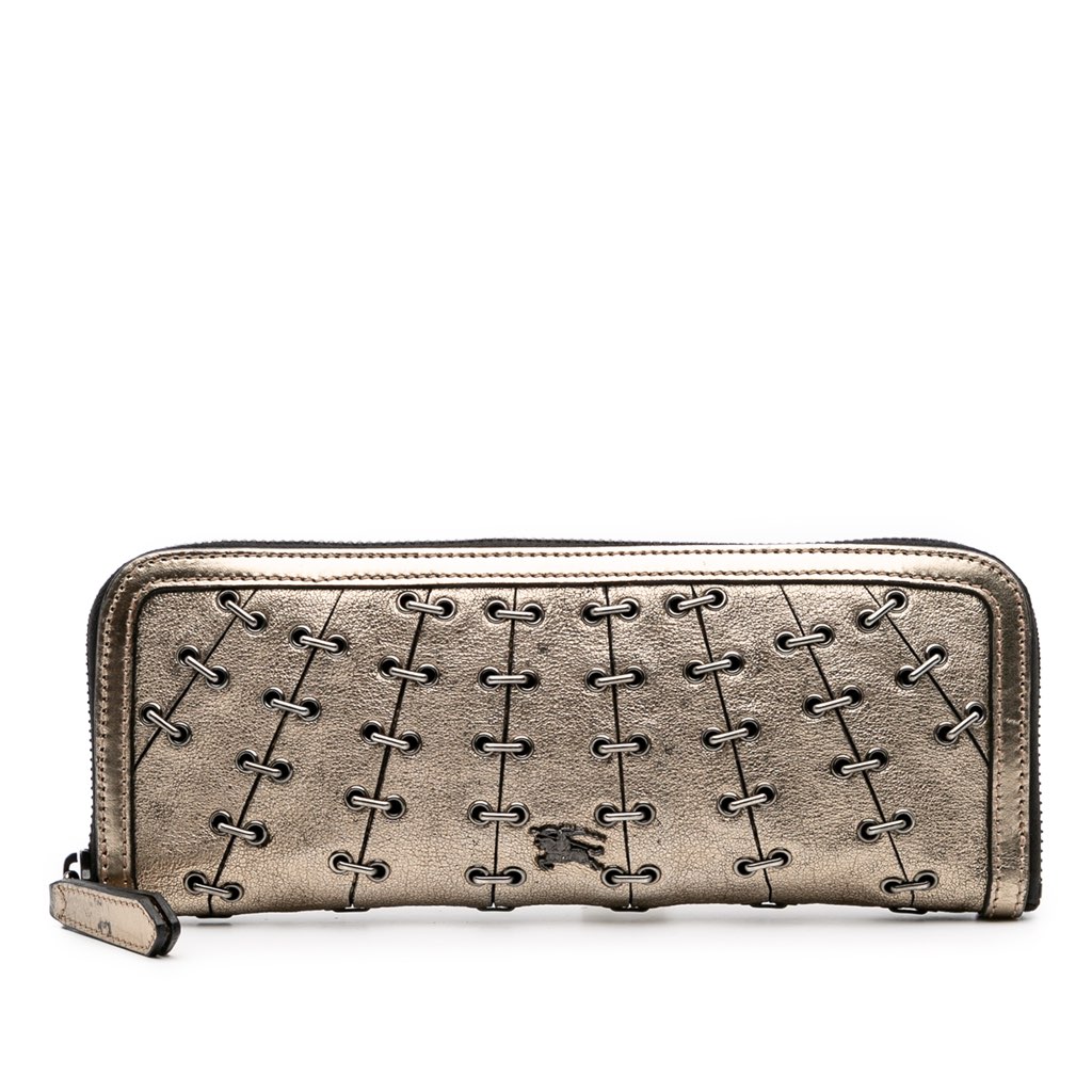Burberry Metallic Leather Clutch