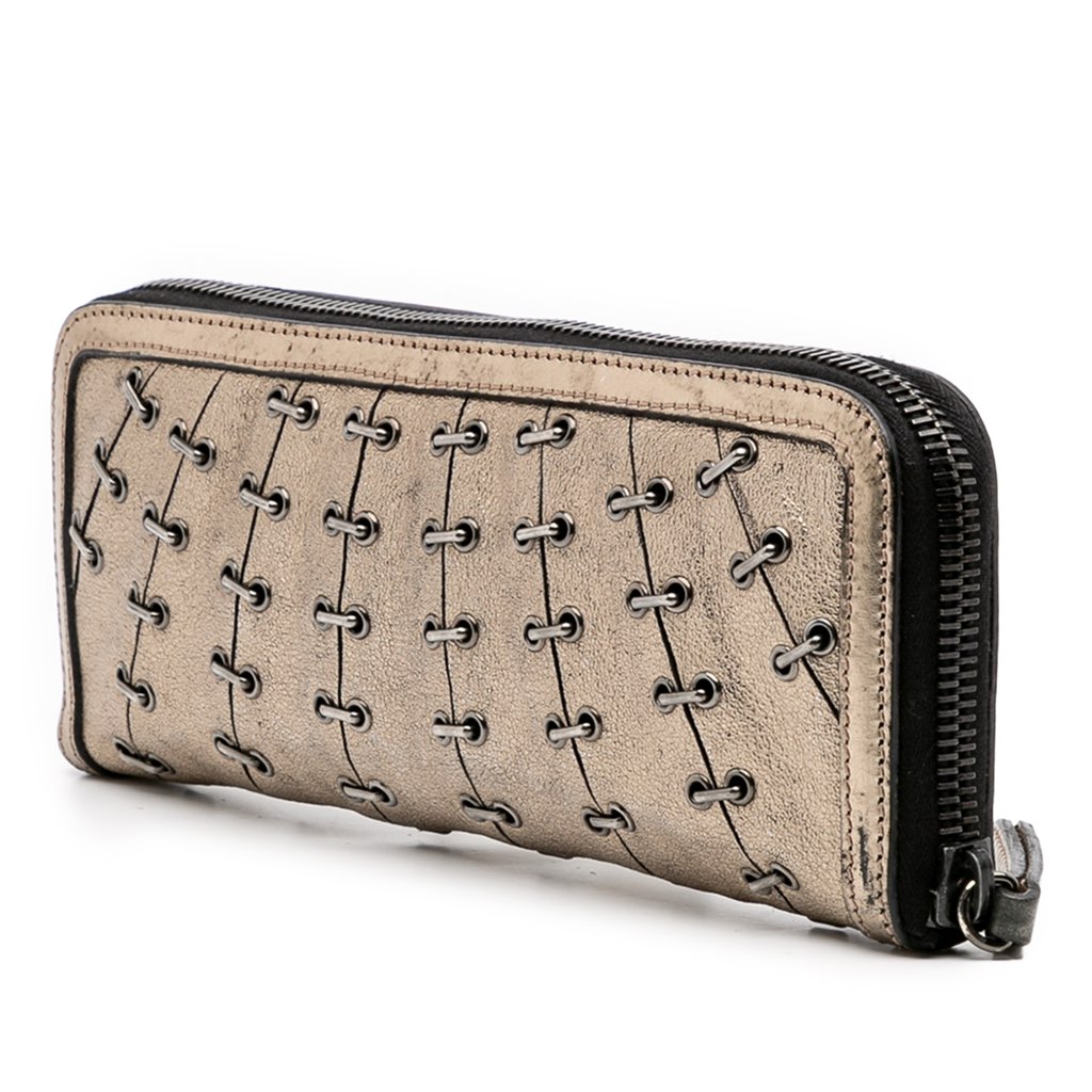 Burberry Metallic Leather Clutch - Back view