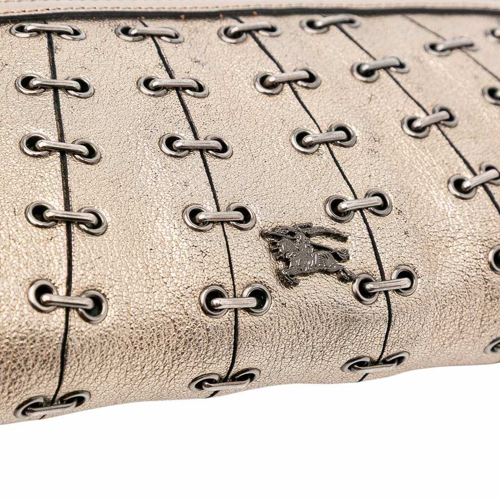 Burberry Metallic Leather Clutch - Image 13