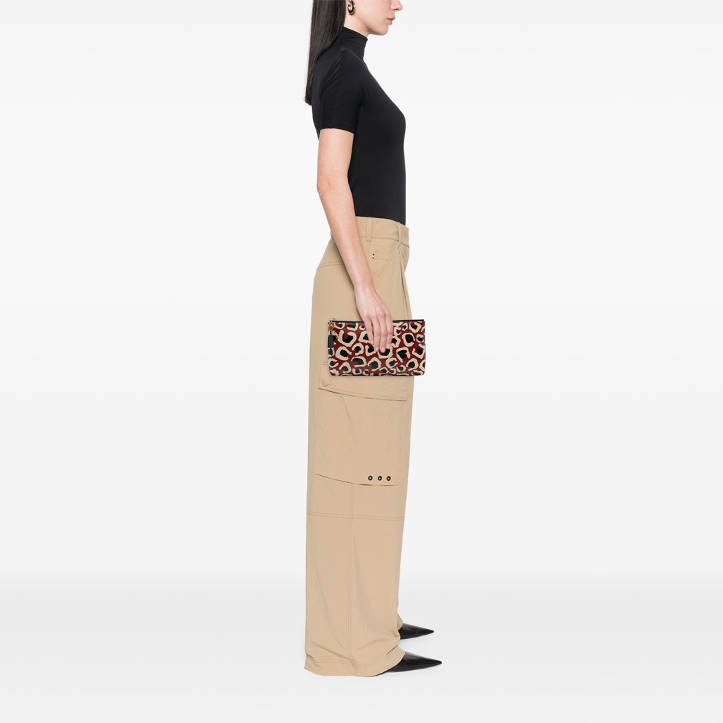 Gucci Leopard Print Leather Bamboo Clutch - Image 13