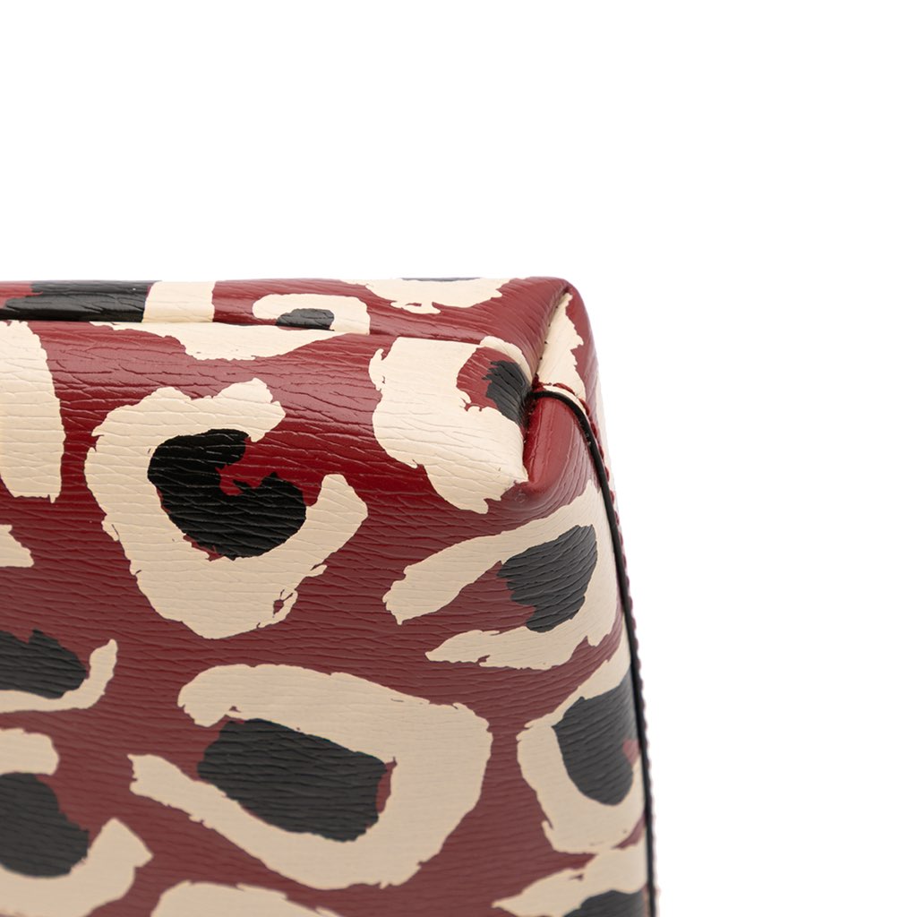 Gucci Leopard Print Leather Bamboo Clutch - Image 11