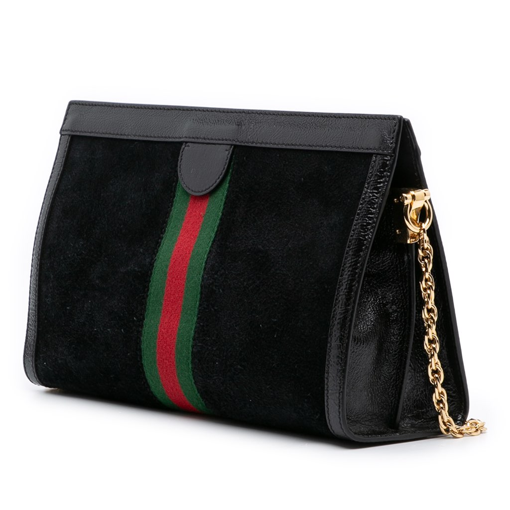 Gucci Medium Suede Ophidia Web Chain Shoulder Bag - 2
