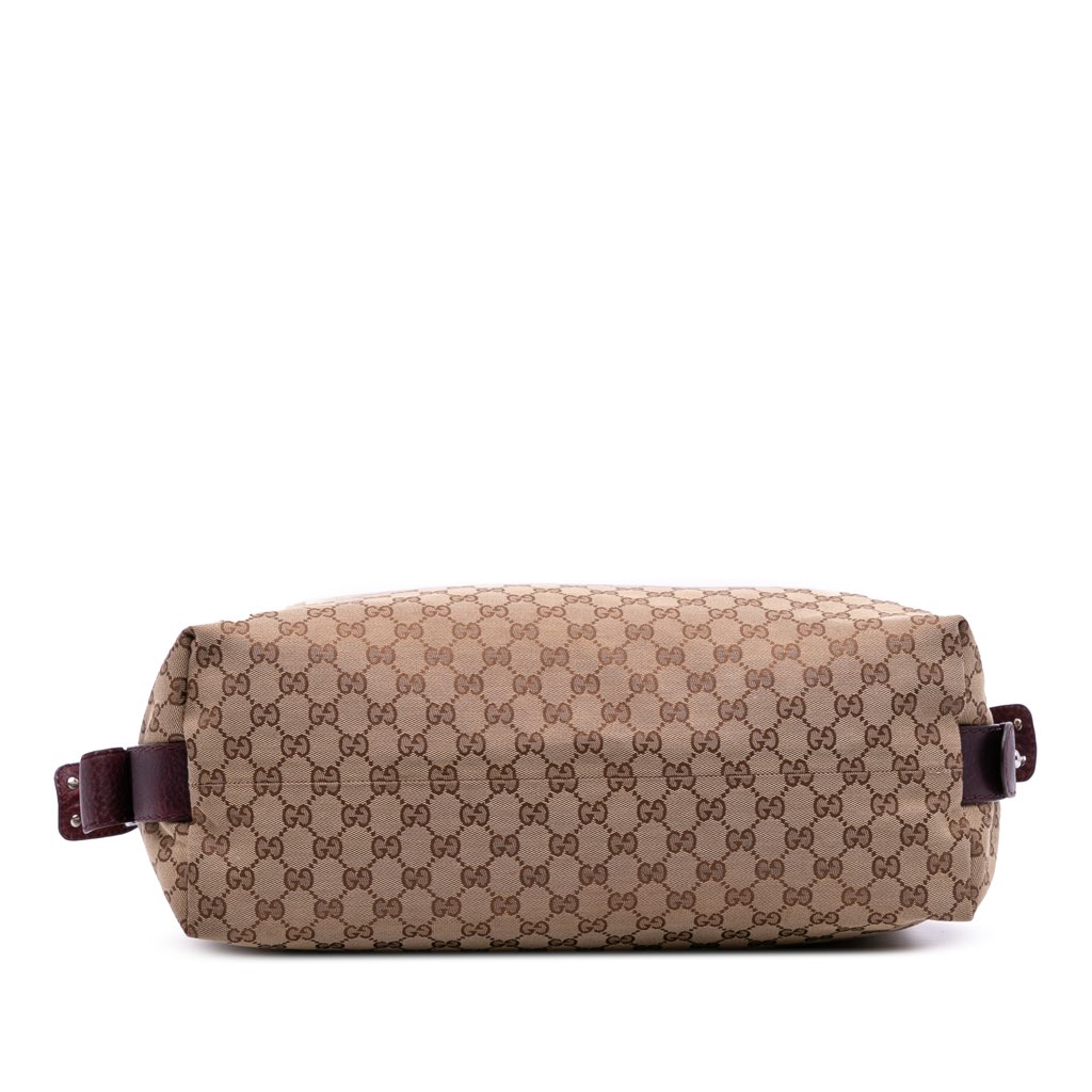 Gucci Large GG Canvas Bamboo Bar Tote - 3