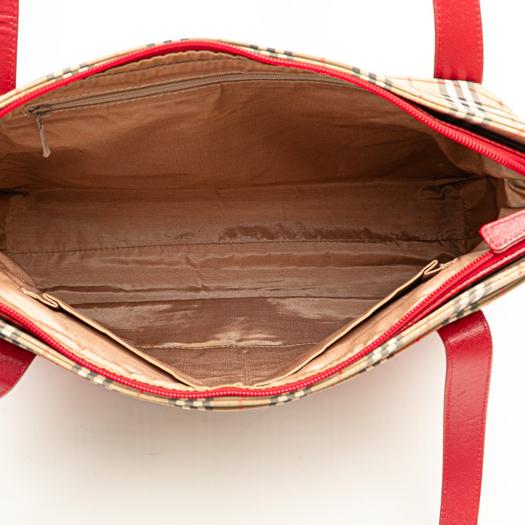 Burberry Haymarket Check Canvas Tote - 4