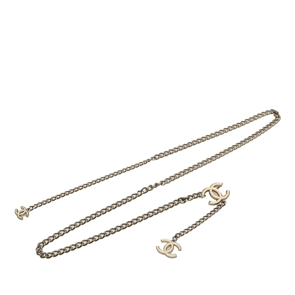 Chanel Silver Plated and Enamel CC Chain Link Belt