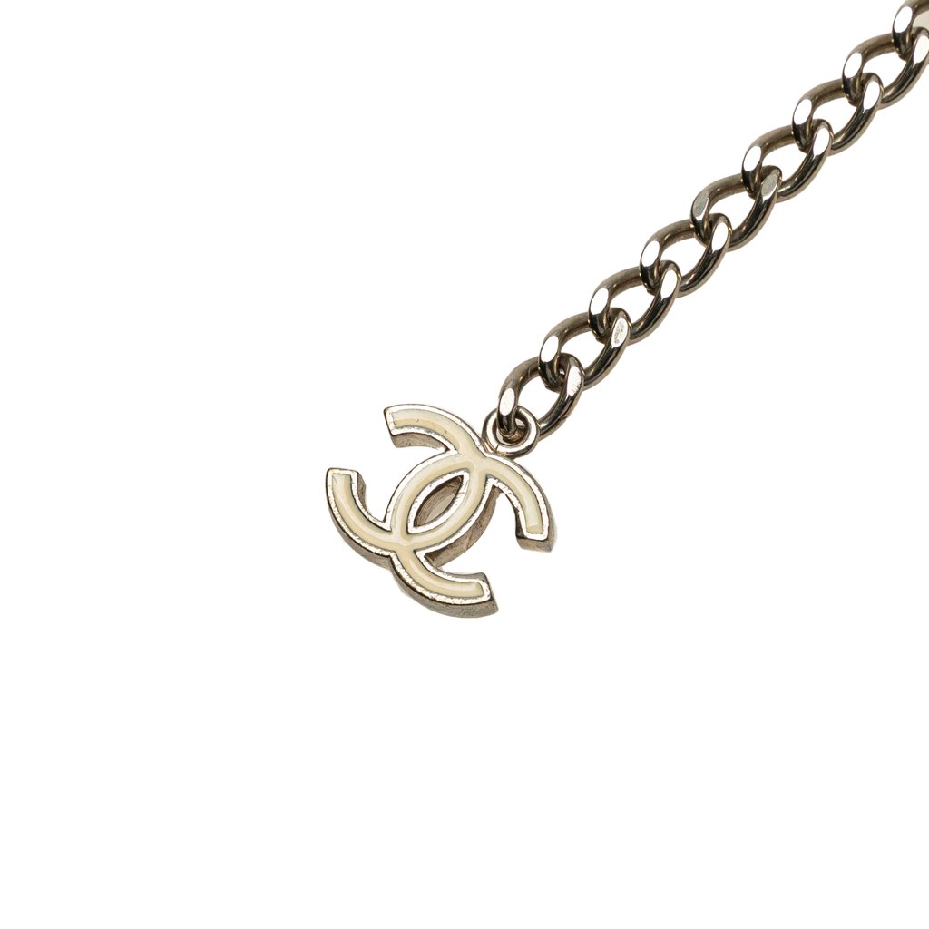 Chanel Silver Plated and Enamel CC Chain Link Belt - Back view