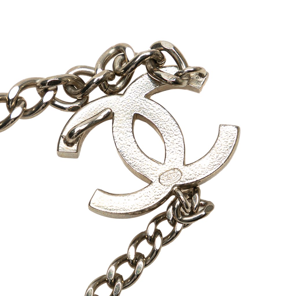 Chanel Silver Plated and Enamel CC Chain Link Belt - Image 6