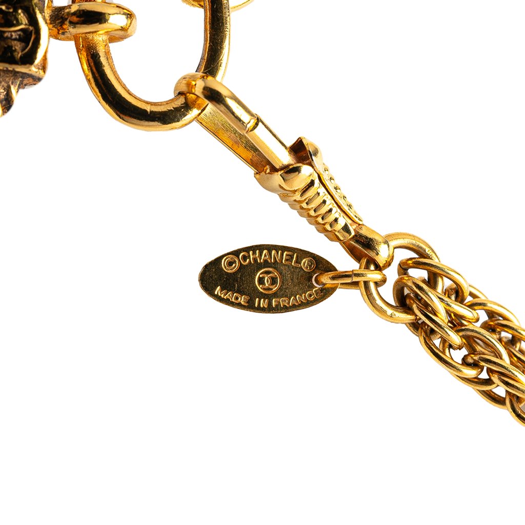 Chanel Gold Plated Double Chain Loupe Magnifying Glass Pendant Necklace - Image 6