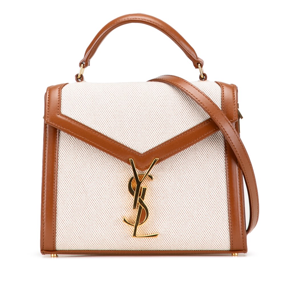 Saint Laurent Mini Canvas Monogram Cassandra Top Handle Bag